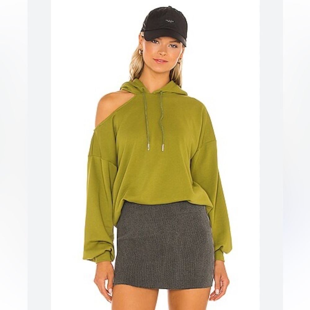 Womens Revolve Superdown Marine Cut Out Hoodie in Green